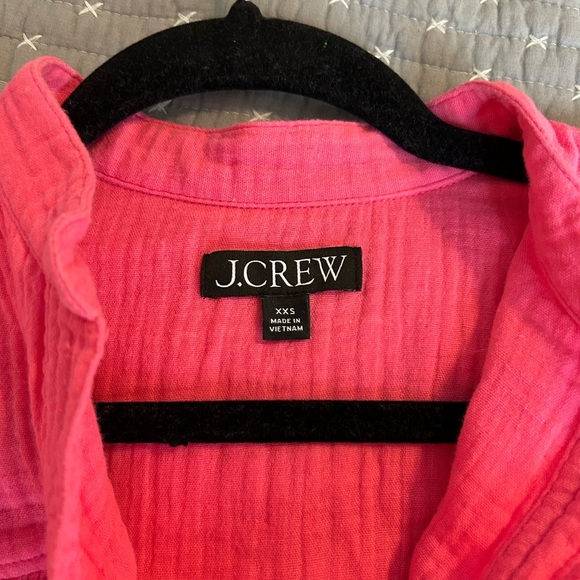J. Crew Vibrant Pink Cotton Blouse with Button Detail Size XXS - Picture 3 of 5